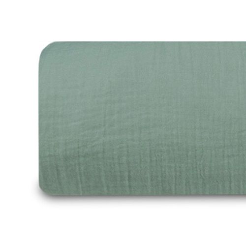 Drap-housse Gaze De Coton Vert Sauge 160x200 Cm