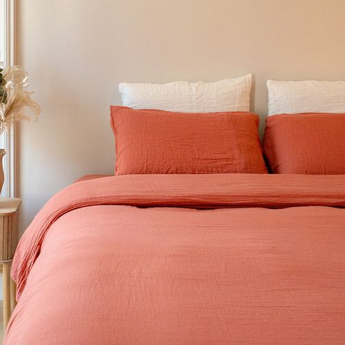 Drap-housse Gaze De Coton Teracotta 180x200 Cm