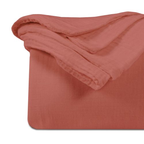 Housse De Couette Gaze De Coton Terracotta 240x260 Cm