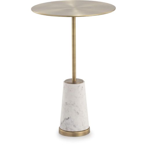 Table D’appoint 35x16x61 Marbre Blanc/métal Doré