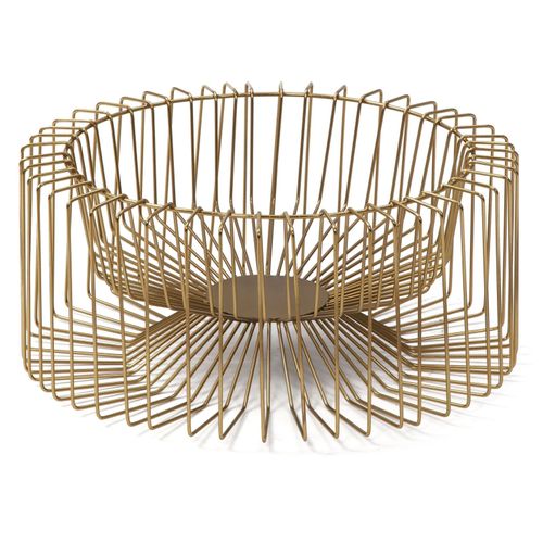 Centre De Table 46x46x20 Métal Doré