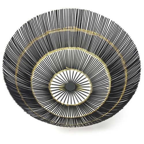 Centre De Table 38x38x15 Métal Noir/doré