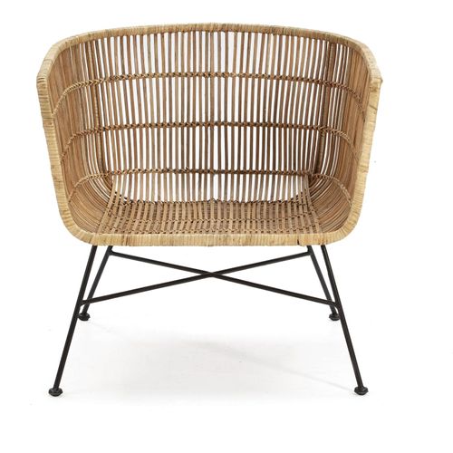 Fauteuil 70x64x70 Métal Noir/osier Naturel