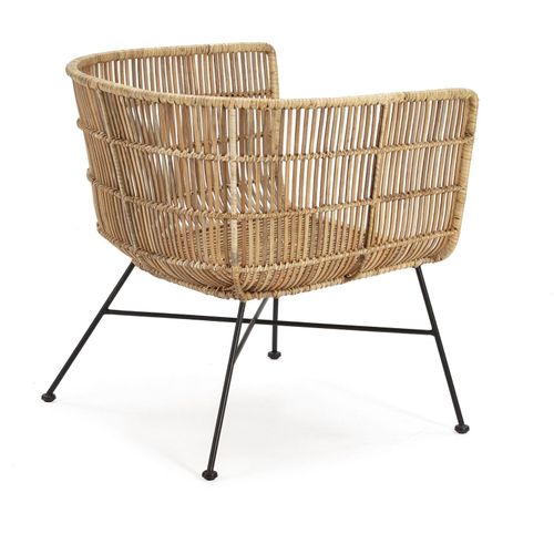 Fauteuil 70x64x70 Métal Noir/osier Naturel