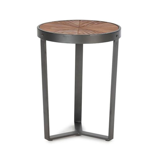 Table D’appoint 40x40x56 Bois/métal Noir