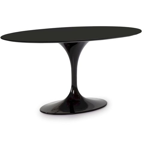 Table 150x120x75 Mdf Noir/aluminium Noir