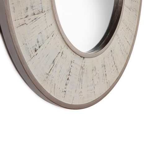 Miroir 80x3x80 Verre/bois Blanc Antique