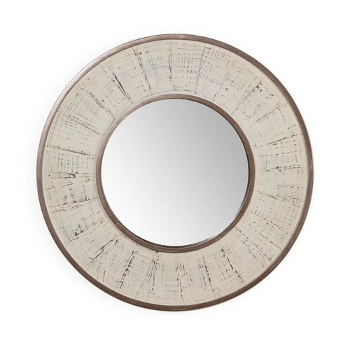 Miroir 80x3x80 Verre/bois Blanc Antique