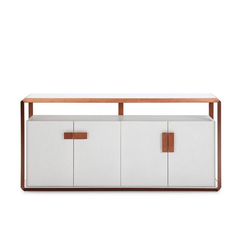 Buffet 180x48x85 Bois Blanc/métal Couleur Cuivre