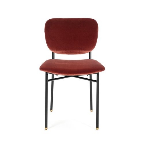 Chaise 54x48x84 Métal Noir/velours Rouge