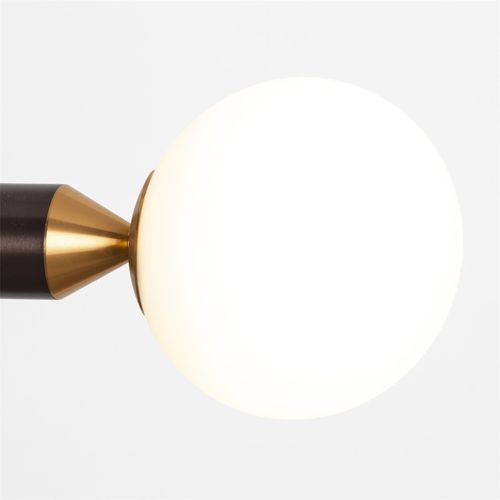 Suspension 38x8x8 Aluminium Brun/verre Blanc