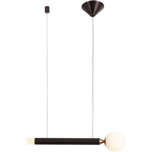 Suspension 38x8x8 Aluminium Brun/verre Blanc