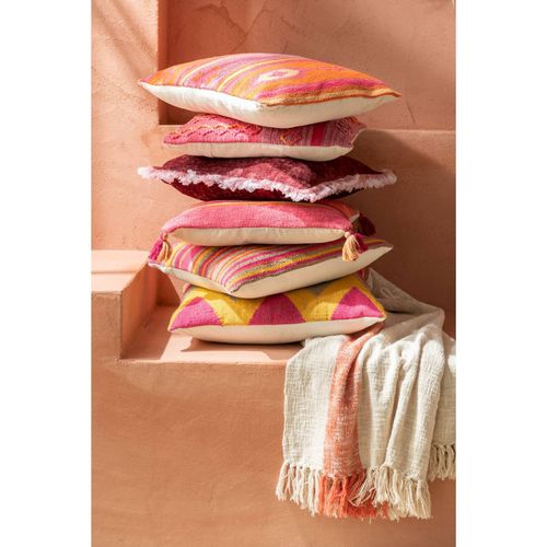 Coussin Rose Coton 44,5x44,5x9cm