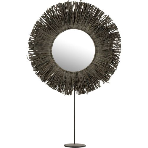 Miroir Gris Raphia 41x9x51cm