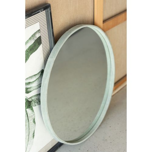 Miroir Mural Vert Cuir 40x3,5x40cm