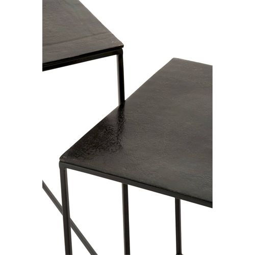 Tables Gigognes (x2) Noir Aluminium 50,5x50,5x55,5cm
