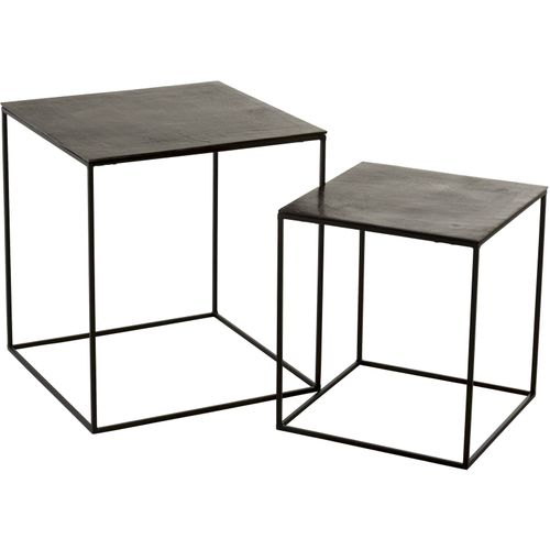 Tables Gigognes (x2) Noir Aluminium 50,5x50,5x55,5cm