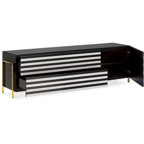 Meuble TV Verre Blanc 145x44x46cm