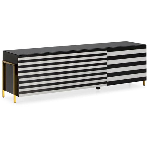 Meuble TV Verre Blanc 145x44x46cm