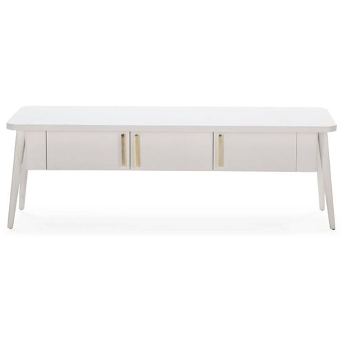 Meuble TV Bois Blanc 150x50x51cm