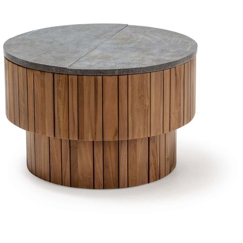 Table Basse Extérieure Bois Marron 70x70x45cm