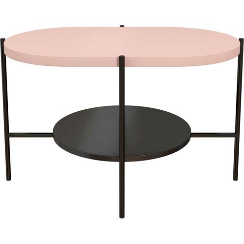 Table Basse Bois Rose, Base Noire 80x50x50cm