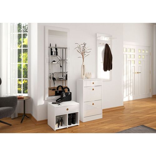 Miroir Bois Blanc Et Doré 54,1x1,8x160cm