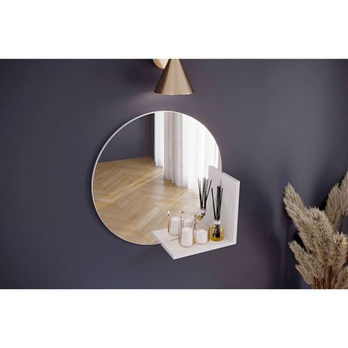 Miroir Bois Blanc 61,8x12x61,8cm