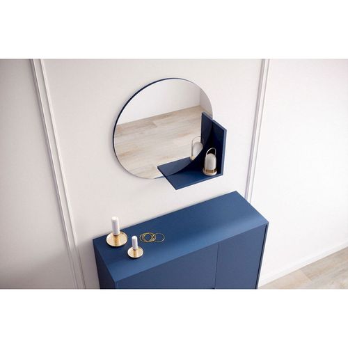 Miroir Bois Bleu Marine 61,8x12x61,8cm