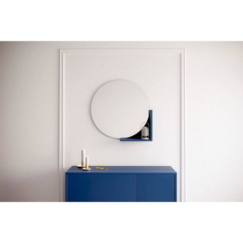 Miroir Bois Bleu Marine 61,8x12x61,8cm