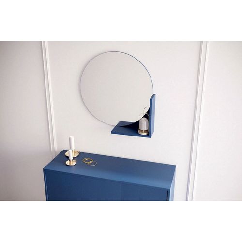 Miroir Bois Bleu Marine 61,8x12x61,8cm
