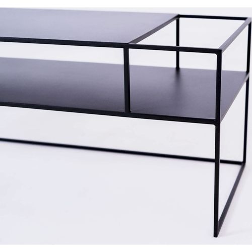 Meuble TV Métal Noir 120x45x45cm