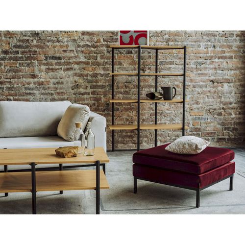 Etagère Métal Bois Clair 110x40x150cm