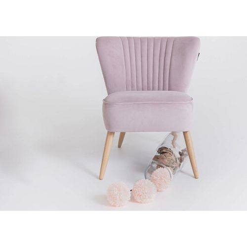 Fauteuil Tissu Rose 60x51x65cm