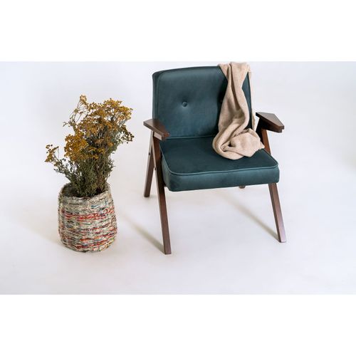 Fauteuil Tissu Bleu 66x69x74cm