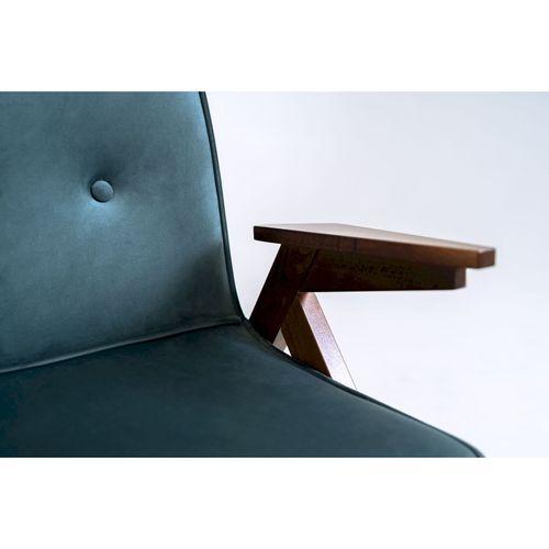 Fauteuil Tissu Bleu 66x69x74cm