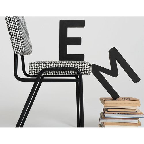 Chaise Tissu Noir 45x50x83cm