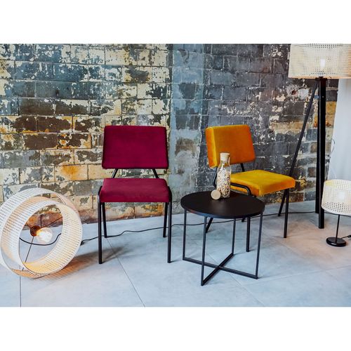 Chaise Tissu Noir 45x50x83cm