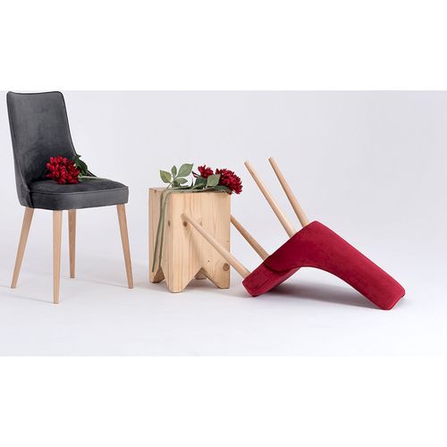 Chaise Tissu Gris 47x45x89cm