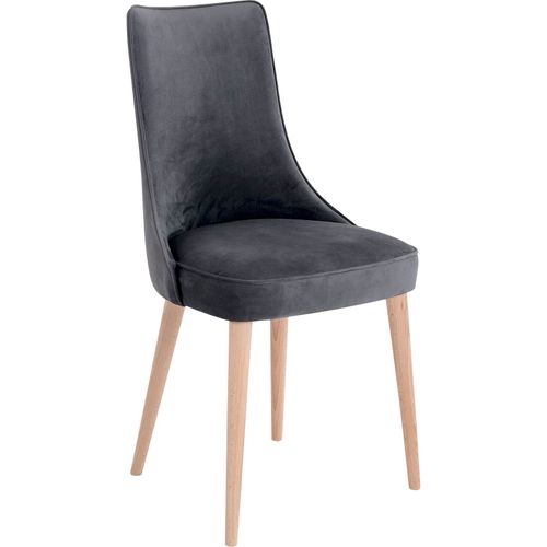 Chaise Tissu Gris 47x45x89cm