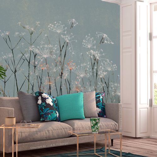 Papier Peint Garlic Flowers 400 X 280 Cm Gris