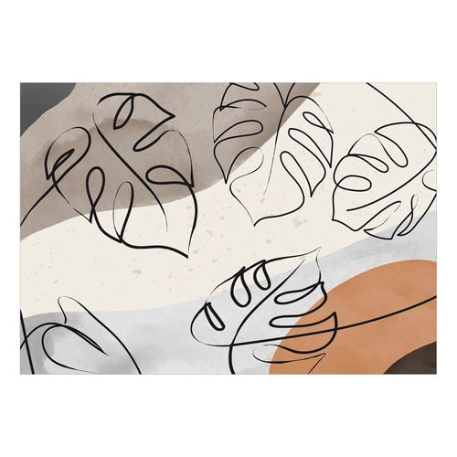 Papier Peint Minimalistic Monstera Leaves 450 X 315 Cm Beige