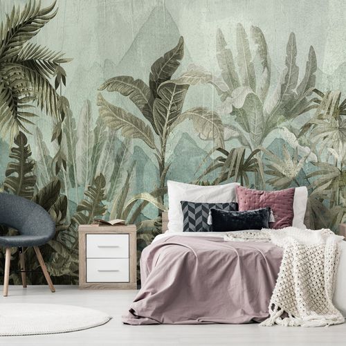 Papier Peint Mountain Jungle 450 X 315 Cm Vert