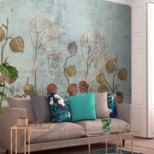 Papier Peint Painted Lunaria 400 X 280 Cm Gris