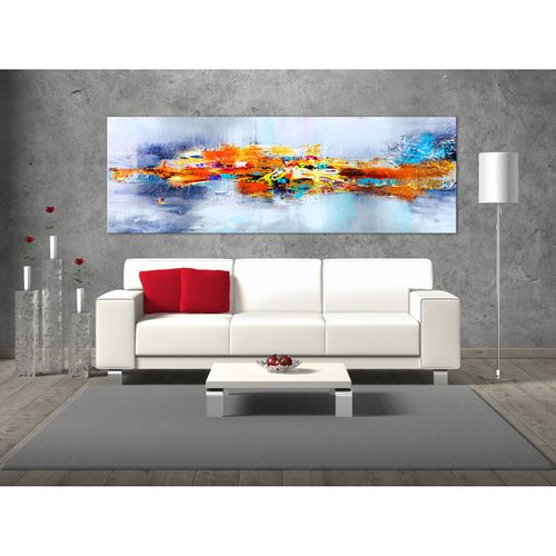 Tableau Carnival Narrow 120 X 40 Cm Bleu