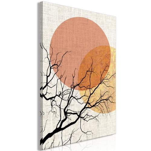Tableau Double Moon Vertical 60 X 90 Cm Orange