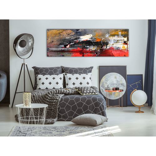 Tableau Fiery Rush Étroit 135 X 45 Cm Rouge