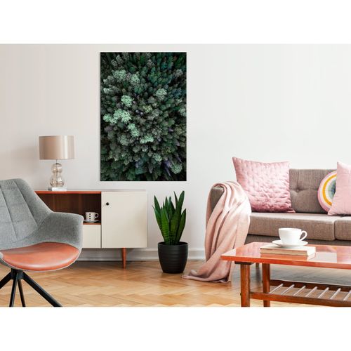 Tableau Survol De La Forêt (1 Partie) Vertical 40 X 60 Cm Vert