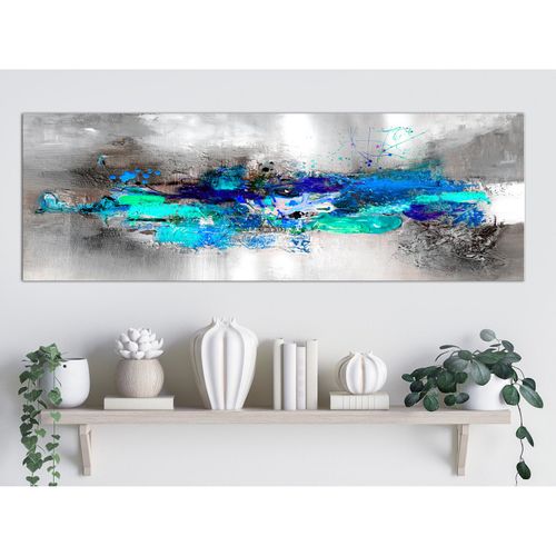 Tableau Explosion De Bonheur Étroit 150 X 50 Cm Gris