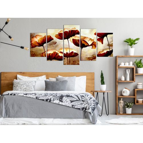 Tableau High Summer (5 Parties) Large 100 X 50 Cm Marron